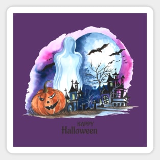 Happy Halloween dark Castle Magnet